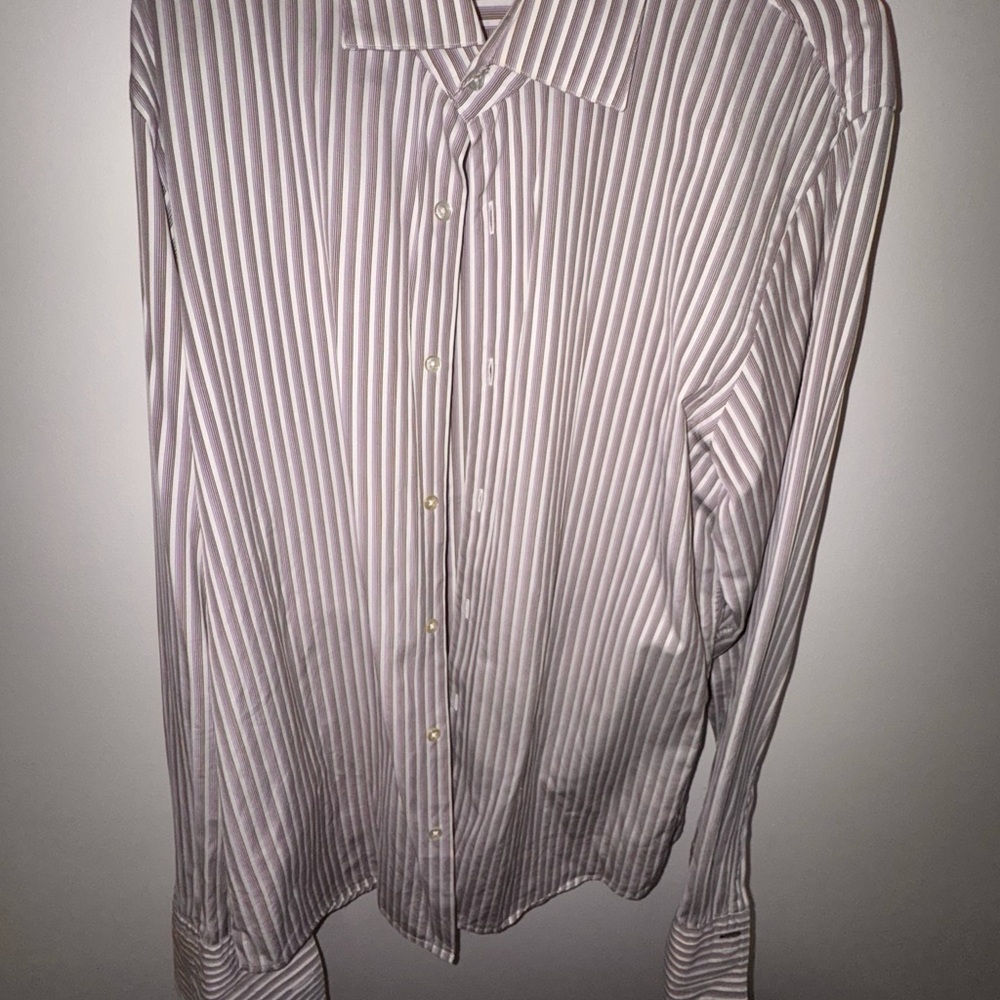 Hugo Boss White Striped Dress Shirt